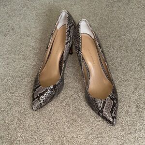 Banana Republic Snake-Print Pointed Toe Pumps - Black & Gray